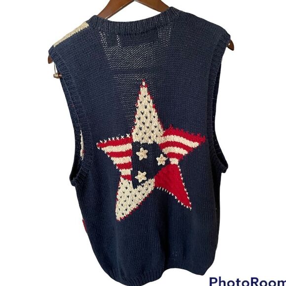 Vintage Belle Pointe Patriotic Vest - Unique - Size Medium/Large - Picture 2 of 5